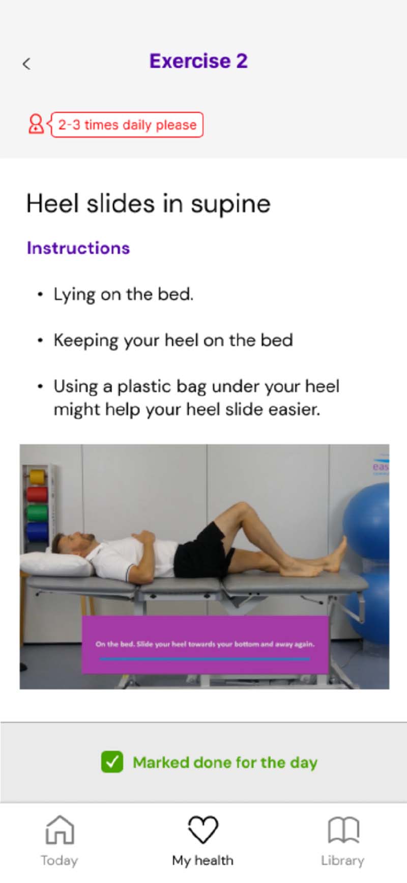 Patient app exercise