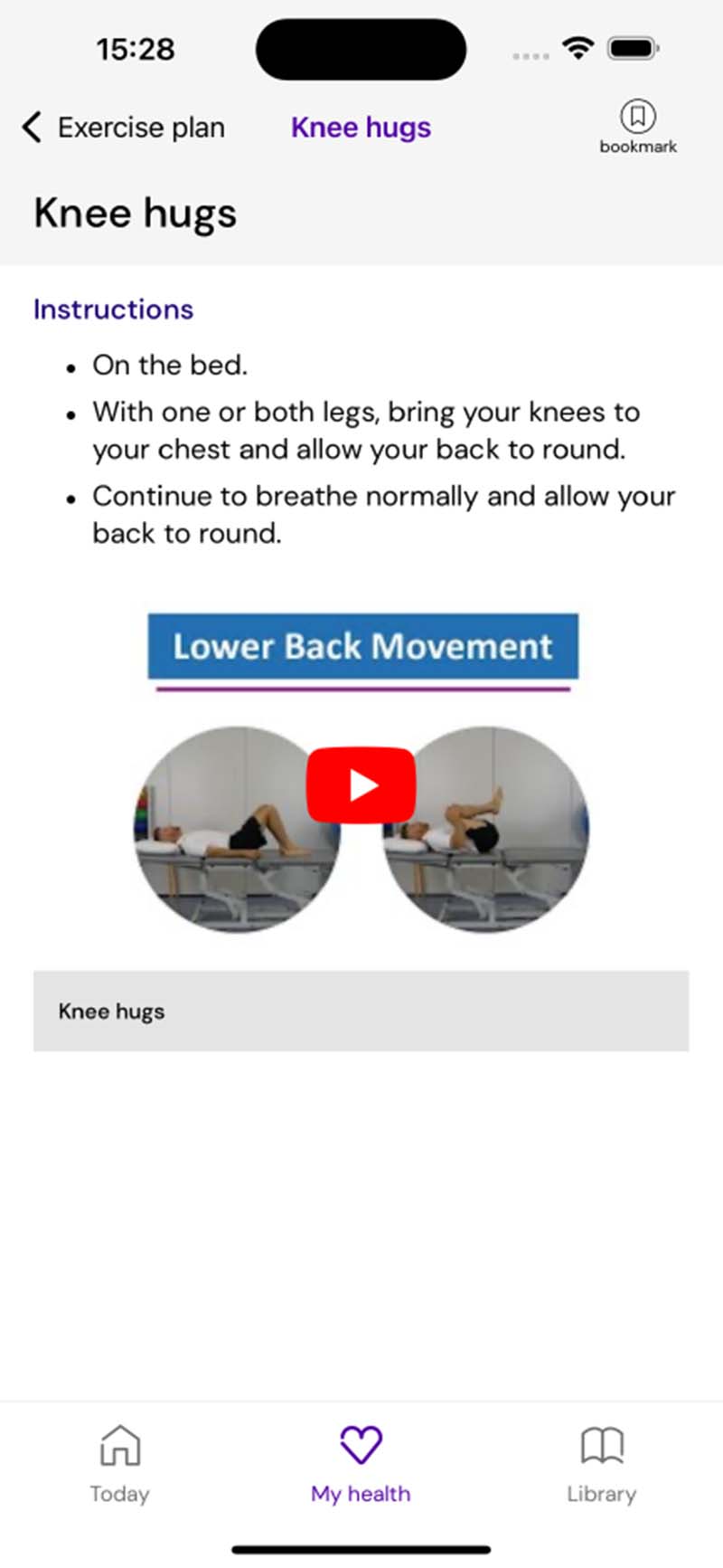 Patient app - knee hugs