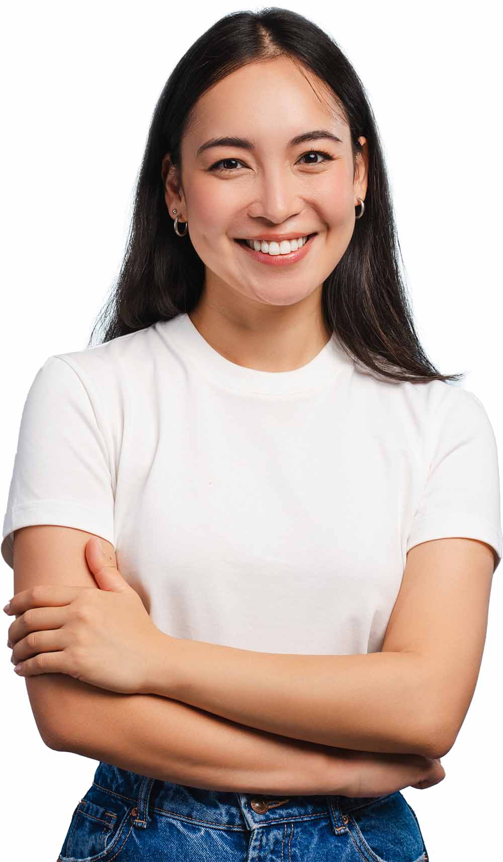 Woman in a white top